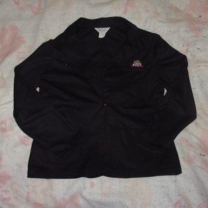 Vintage NPC Fashions Women's Black Blazer Size 18 With Diamond Clothes Pin